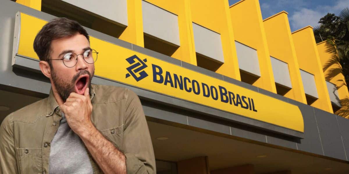 Shocked man and Banco do Brazil (Photo: Copy / Freepik / Internet)