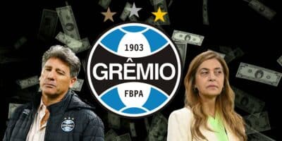 Leila, Renato Gaúcho e escudo do Grêmio (Foto - Montagem TV Foco).