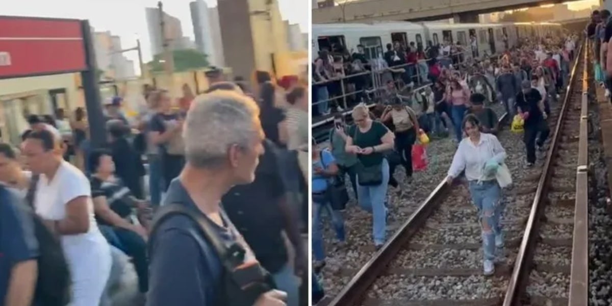 Linha de metrô em SP é paralisada depois de passageiros descerem nos trilhos (Foto: Reprodução/ Internet)