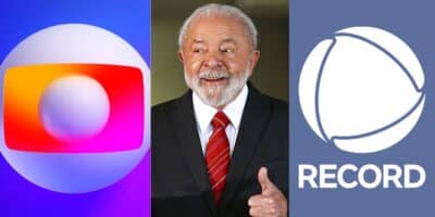 Logo da Globo / Lula / Logo da Record - Montagem TVFOCO