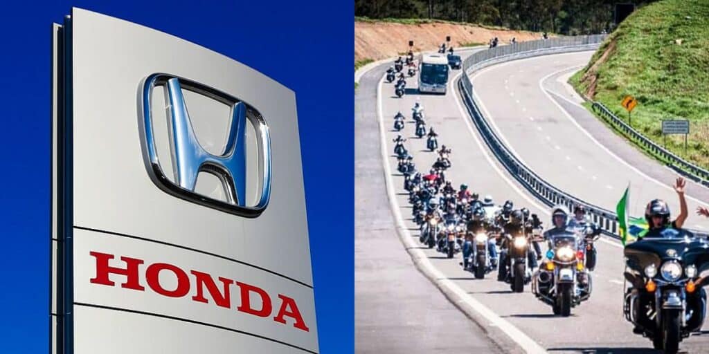 Logo da Honda / Motos em Rodovia - Montagem TVFOCO