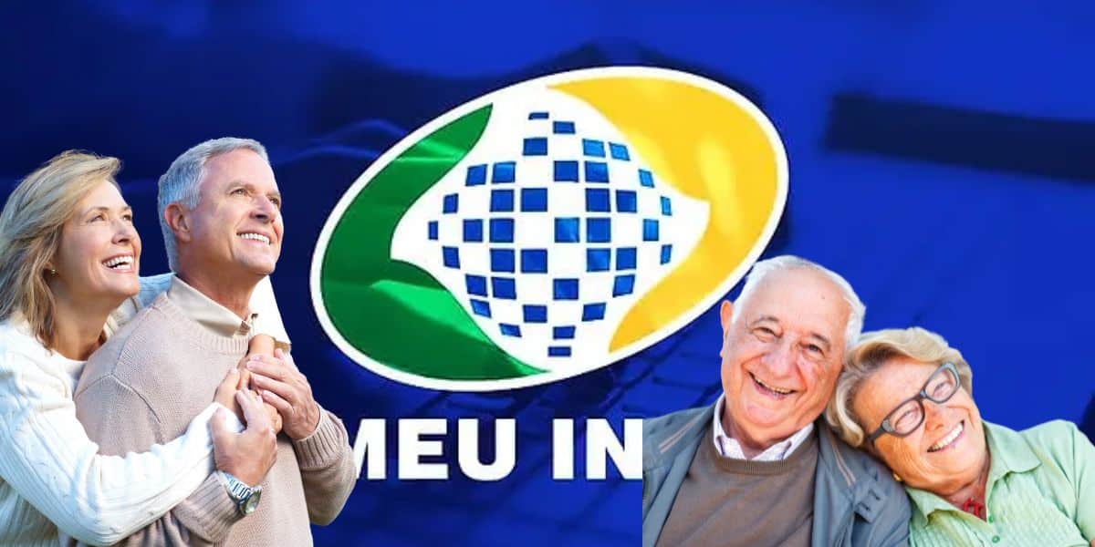 Logo do INSS e idosos felizes - Foto Reprodução Internet