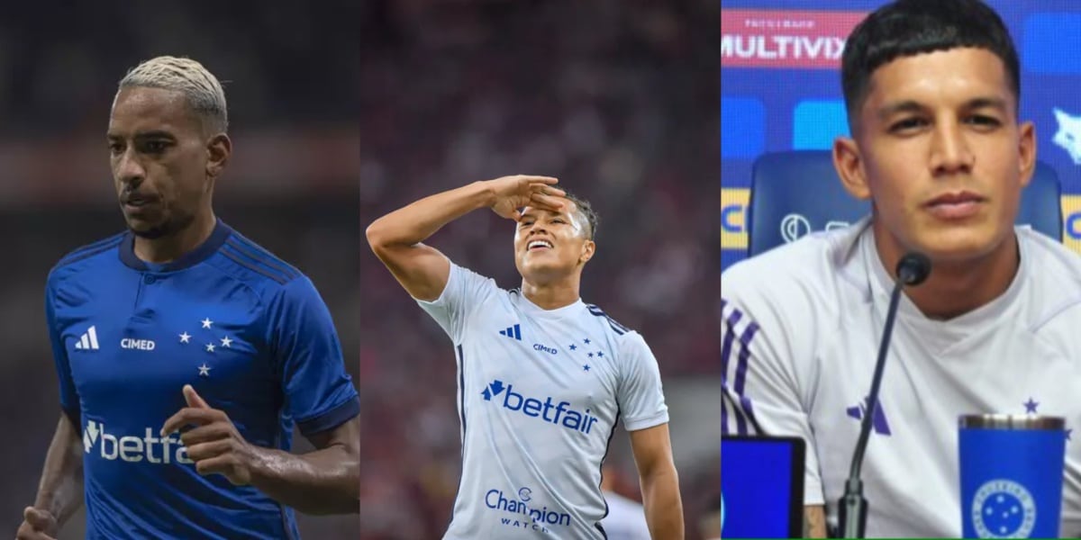 Marlon, Matheus Pereira e Romero estão fora do próximo jogo no Cruzeiro - Foto: Montagem