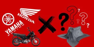 Moto coberta, logo da Yamaha, da Honda e Pop - Foto Reprodução Internet