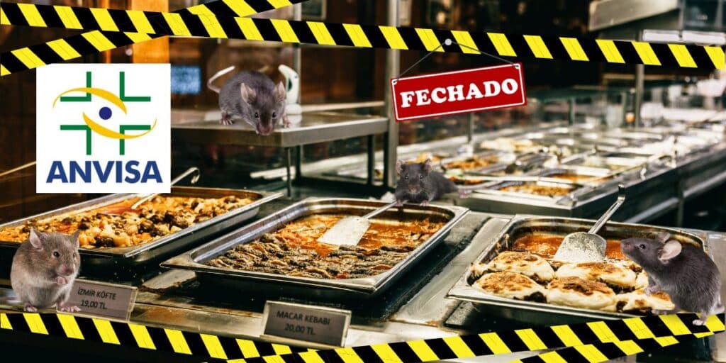 Restaurante fechado pela Anvisa, após ratos e comida podre - Foto Reprodução Internet