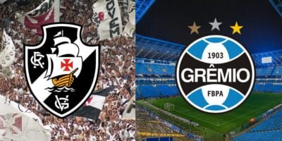 Escudos de Vasco e Grêmio - Montagem Tv Foco