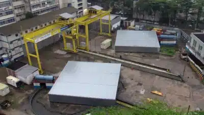 Vista do canteiro da Estação da Gávea, cujas obras estão paradas desde 2015 - Foto G1