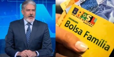 William Bonner no JH / Cartão do Bolsa Família - Montagem TVFOCO