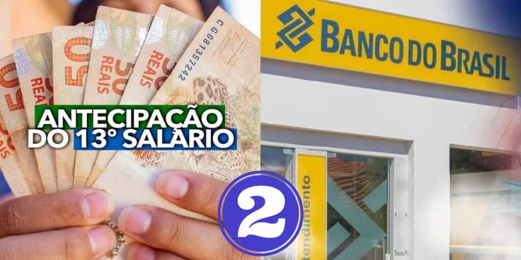 Antecipação do 13° salário e fachada do Banco do Brasil (Foto: Reprodução / Pronatec)