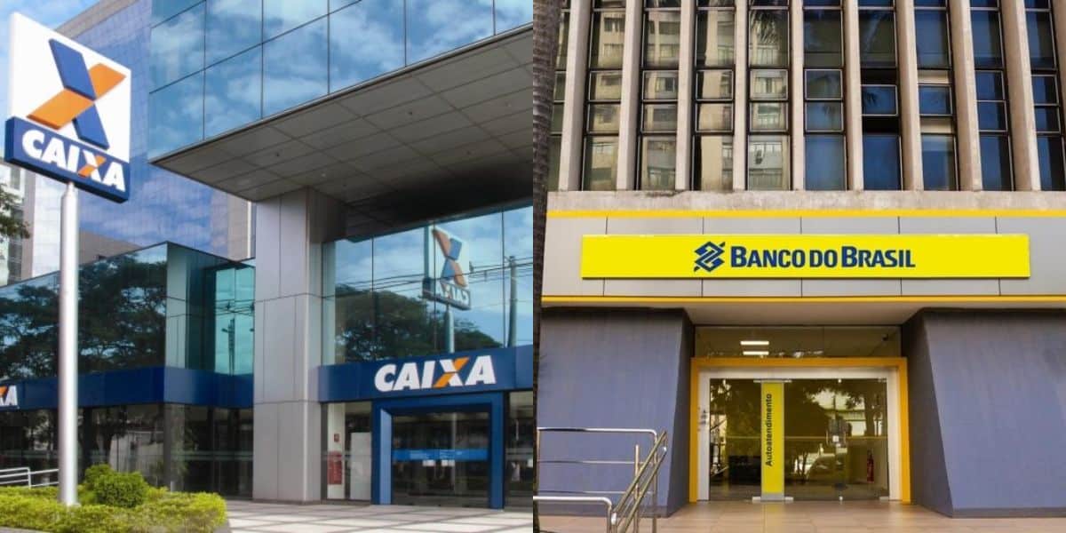 Caixa e banco do Brasil são dois dos principais bancos do país (Reprodução: Montagem TV Foco)