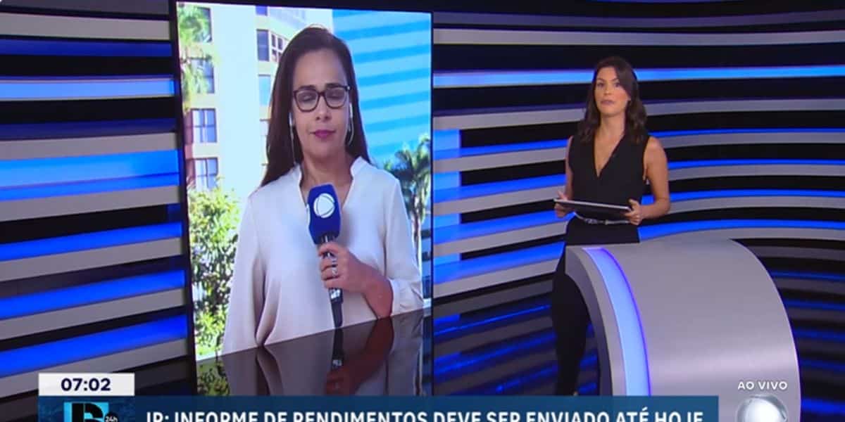 Camila Busnello no comando do Jornal da Record 24h (Reprodução: Youtube)