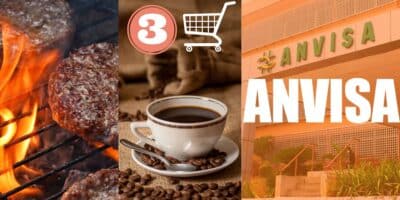 Marca de carne e café e logo da Anvisa (Foto: Reprodução / Canva / Montagem TV Foco)