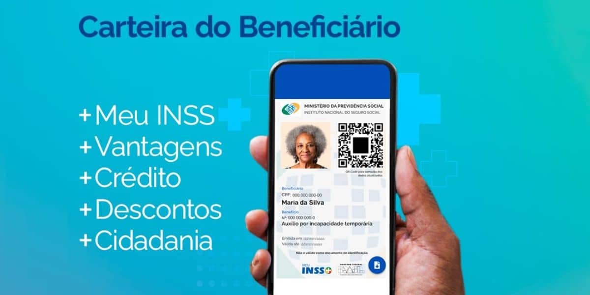 Carteirinha do INSS+ com diversos benefícios aos idosos e aposentados do programa (Reprodução: Internet)