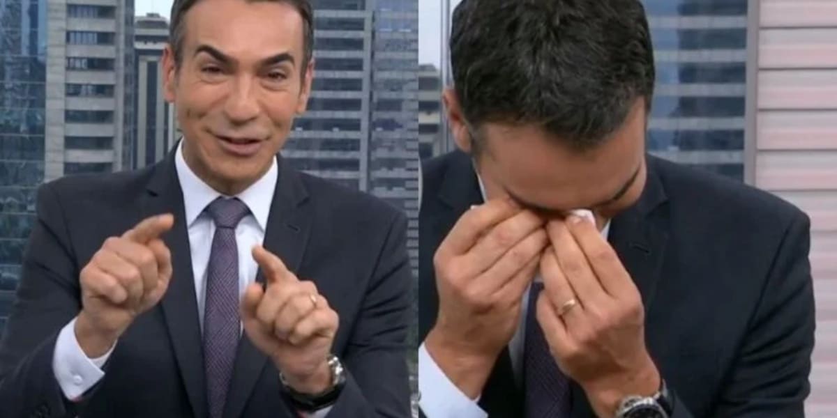 César Tralli se emocionou ao vivo (Foto: Internet)