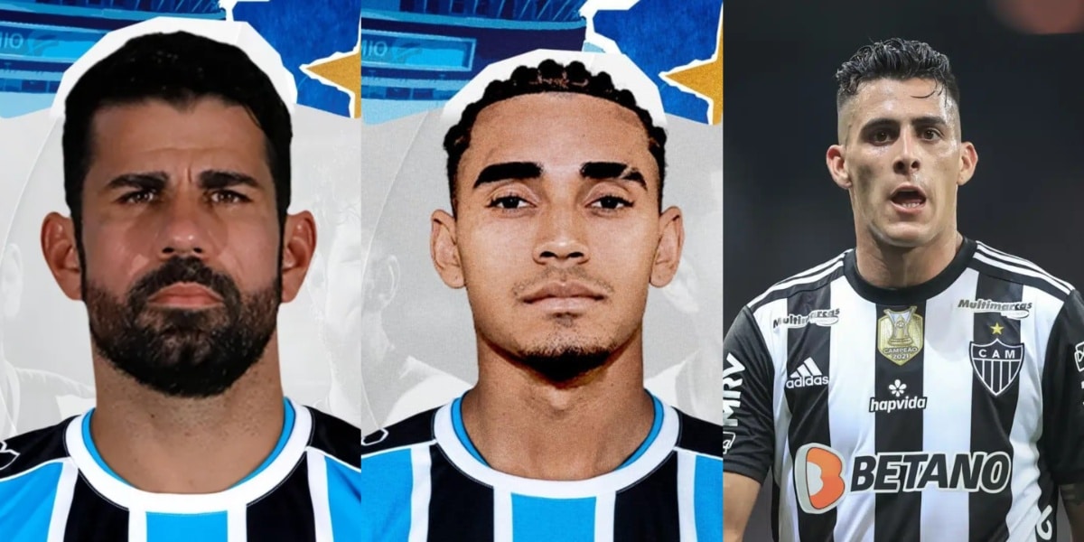 Diego Costa, Du Queiroz e Pavón são os novos reforços do Grêmio - (Foto: Reprodução / Internet)