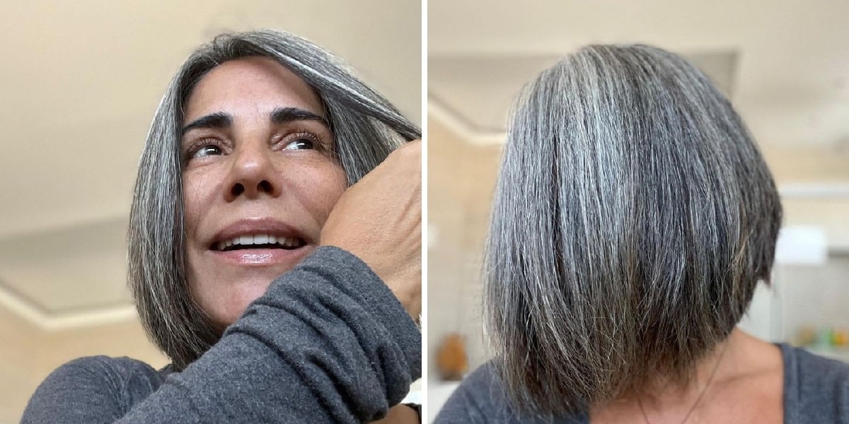 Glória Pires com cabelo grisalho (Foto: Reprodução/ Internet)