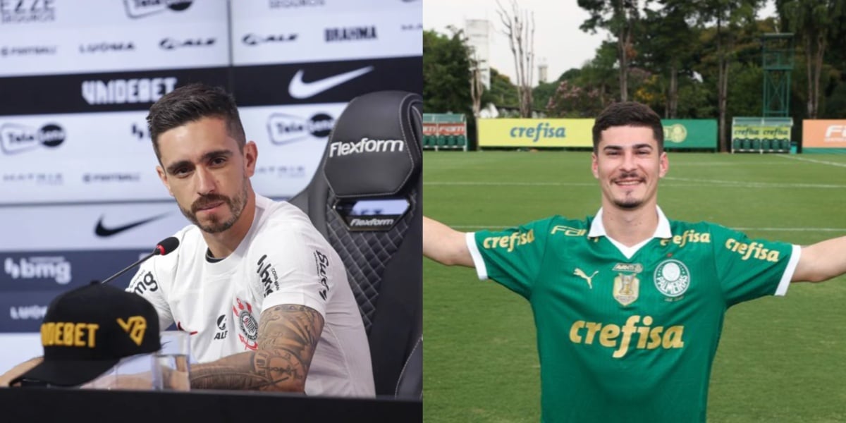 Jogadores Igor Coronado, do Corinthians e Rômulo, do Palmeiras - (Foto: Reprodução / Internet)