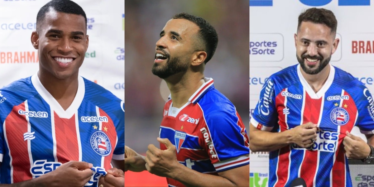 Jean Lucas, Caio Alexandre e Everton Ribeiro são 3 reforços do Bahia para 2024 - Foto: Montagem