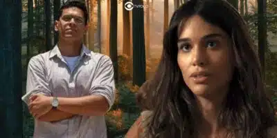 José Augusto (Renan Monteiro) e Mariana (Thereza Fonseca) em Renascer (Foto: Reprodução / Globo / Montagem TV Foco)
