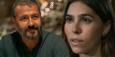 José Inocêncio (Marcos Palmeira) e Buba (Gabriela Medeiros) em Renascer (Foto: Reprodução / Globo / Montagem TV Foco)
