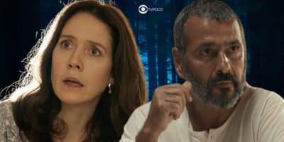 Dona Patroa (Camila Morgado) e José Inocêncio (Marcos Palmeira) em Renascer (Foto: Reprodução / Globo / Montagem TV Foco)