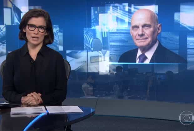 Renata Vasconcellos falou sobre a morte de Ricardo Boechat na Globo durante o Jornal Nacional (Foto: Reprodução/ Internet)