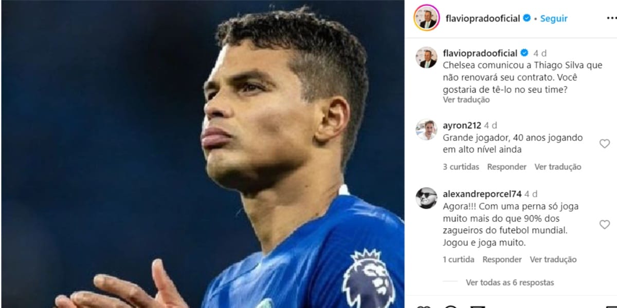 Thiago Silva não tem contrato com o Chelsea renovado - (Foto: Reprodução / Instagram)