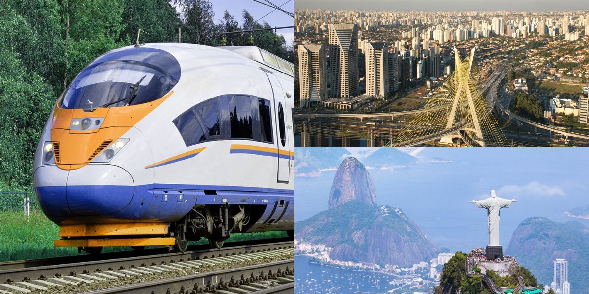 Trem entre as cidade de São Paulo e Rio de Janeiro (Reprodução: Montagem TV Foco)