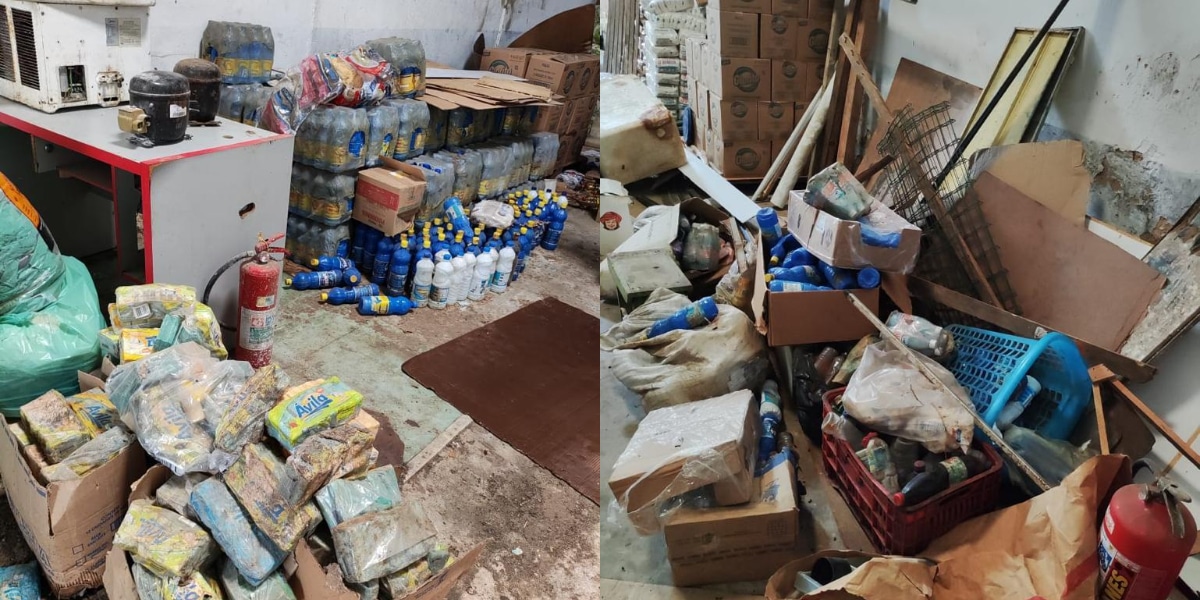 Produtos em situação insalubre encontrado pela Vigilância Sanitária de Maceió (Foto: Divulgação)
