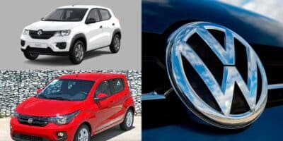 Popular da VOlkswagen destronou Mobi e Kwid (Reprodução: Montagem TV Foco)