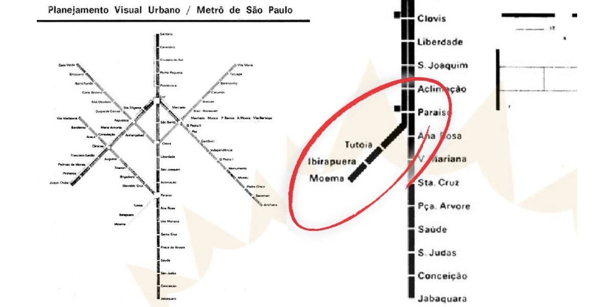 Projeto das estações Moema, Tutóia e Ibirapuera (Reprodução/Internet)