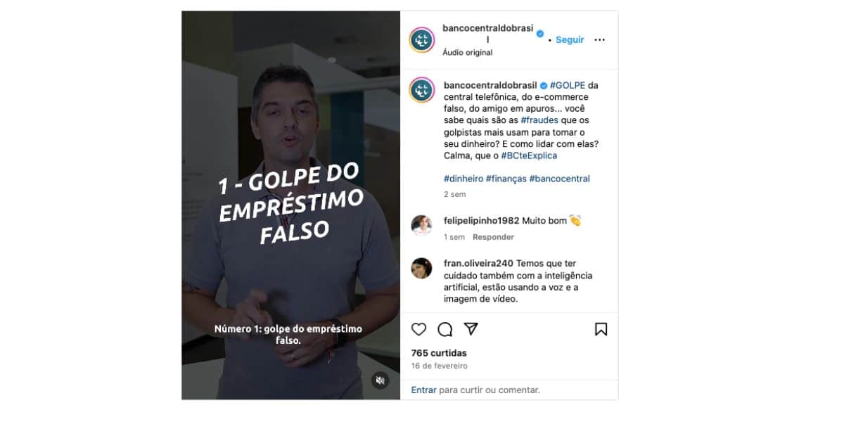 Alerta do Banco Central (Foto: Reprodução / Instagram)