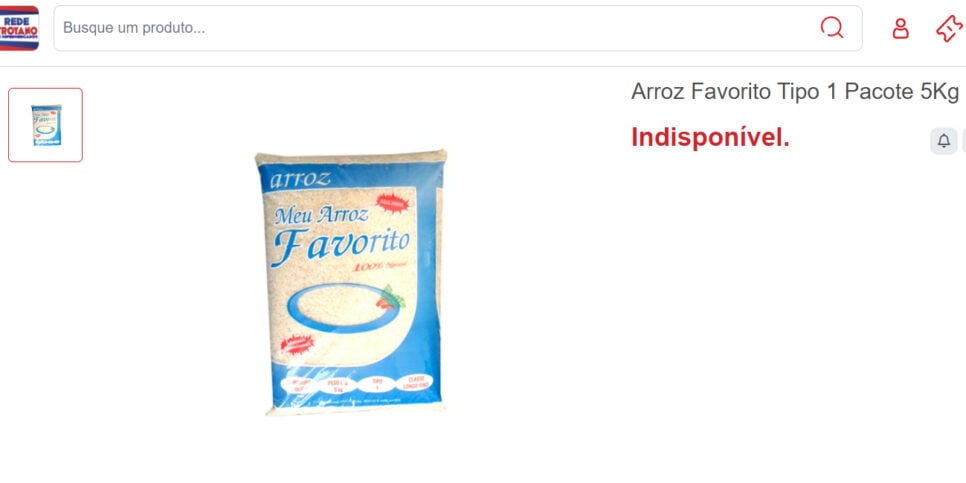 Arroz favorito não está sendo localizado nos mercados (Foto Reprodução/Rede Trotano)