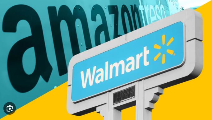 Amazon e Walmart(Foto Reprodução/Montagem/Financial Times)
