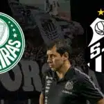 Carille, escudo do Santos e do Palmeiras (Foto - Montagem TV Foco).