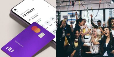 Cartão da Nubank e clientes em festa - Foto Reprodução Internet