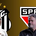 Casares, Teixeira e escudos do São Paulo e Santos (Foto - Montagem TV Foco).