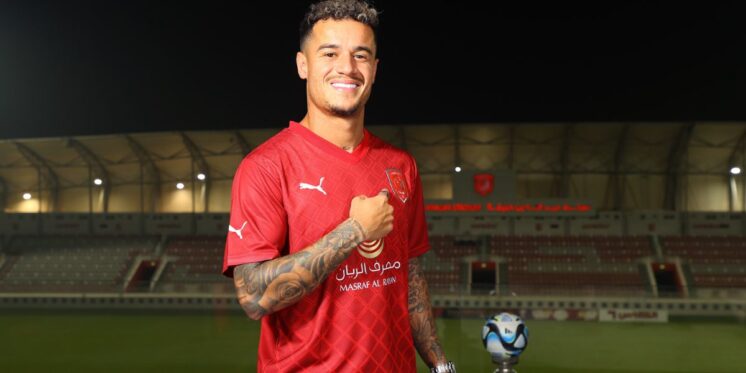 Philippe Coutinho está jogando a temporada 2023/24 pelo Al Duhail, do Catar. Foto: Divulgação/Al Duhail