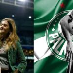 Leila Pereira e Palmeiras com jogador - Foto Reprodução Internet