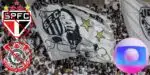 Logo do SP e Corinthians e torcida do Santos - Foto Reprodução Internet