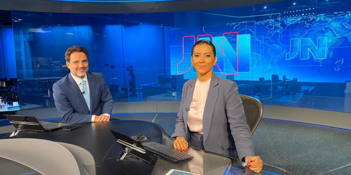 Paulo Renato e Aline no Jornal Nacional - Foto: Internet