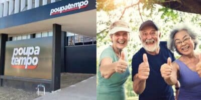 Poupatempo / Idosos comemorando - Montagem TVFOCO