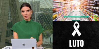 Sabina Simonato no Bom Dia São Paulo, supermercado e imagem de luto (Fotos: Reproduções / Globo / Freepik / Canva / Montagem)