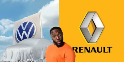 Volks e Renault com pessoa surpresa - Foto Reprodução Internet