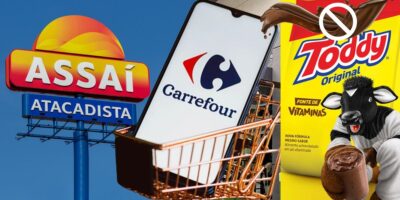 Assaí, Carrefour e marca Toddy (Foto: Reprodução / Canva)