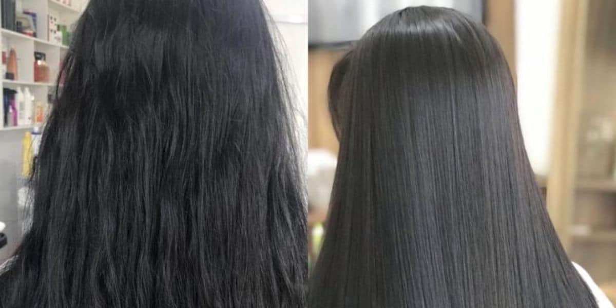 O cabelo, após a mistura, fica liso e brilhante (Reprodução: Internet)