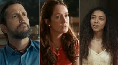 Egídio, Patroa e Joana em Renascer (Foto: Reprodução / Globo)