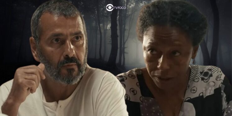 José Inocêncio (Marcos Palmeira) e Inácia (Edvana Carvalho) em Renascer (Foto: Reprodução / Globo / Montagem TV Foco)