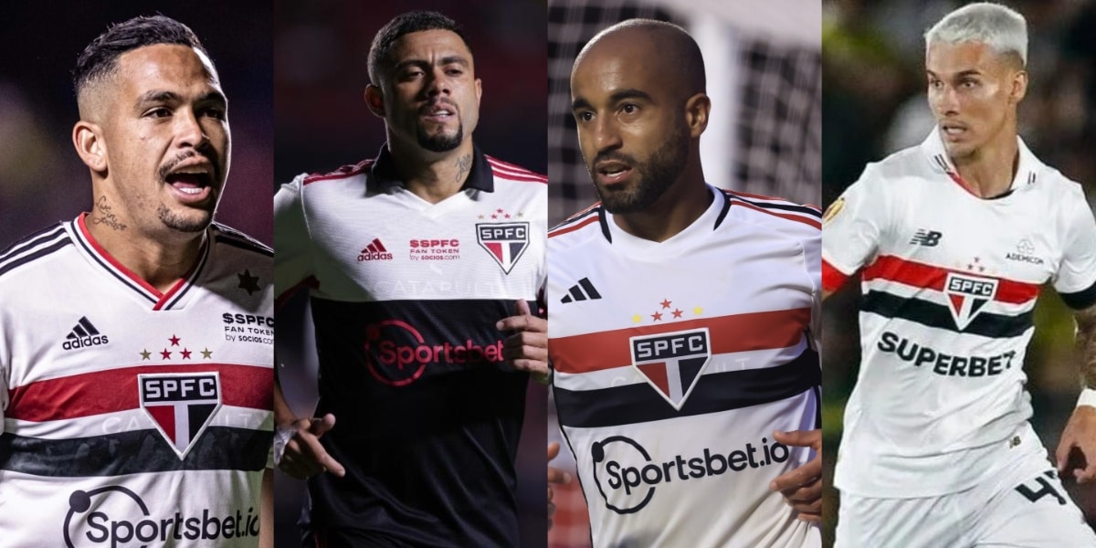 Luciano, Welington Rato, Lucas e Ferreirinha sserão escalados para o duelo do São Paulo contra o Palmeiras - (Foto: Reprodução / Internet)