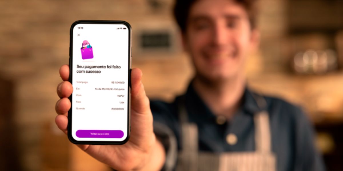 NuPay permite os clientes pagarem de maneira parcela as compras (Reprodução: Internet)